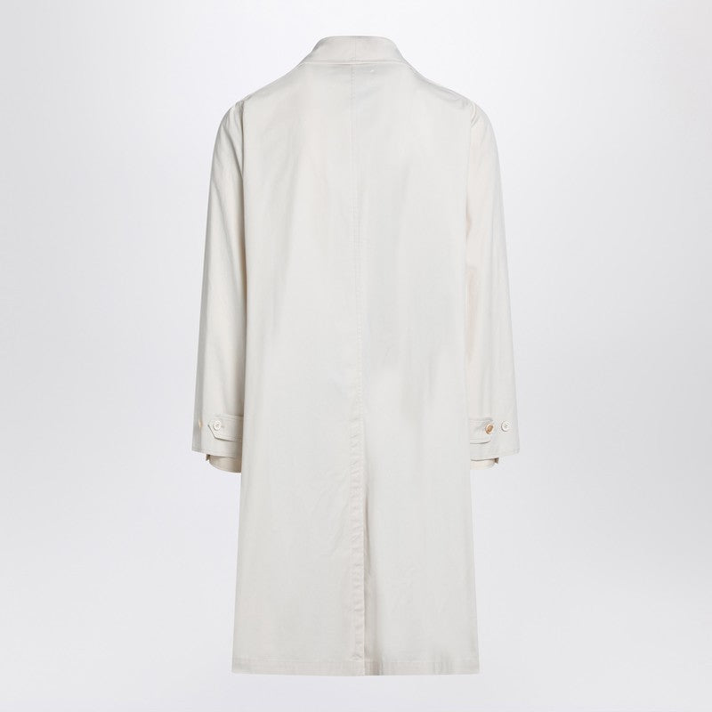 Maison Margiela Single-Breasted Trench Coat Ivory In Cotton Men