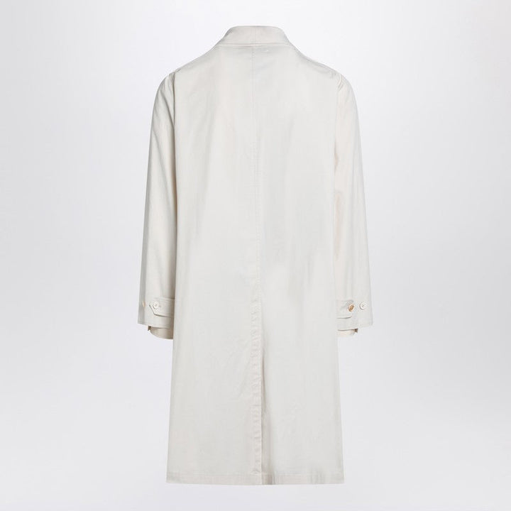 Maison Margiela Single-Breasted Trench Coat Ivory In Cotton Men