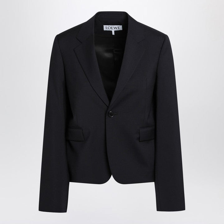 Loewe Navy Blue Single-Breasted Jacket In Wool Women