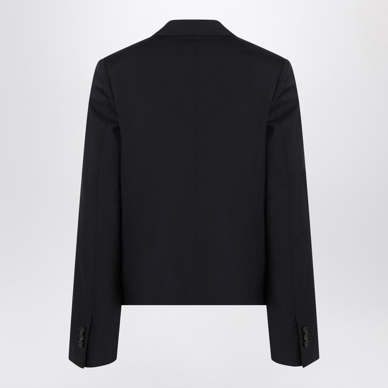Loewe Navy Blue Single-Breasted Jacket In Wool Women