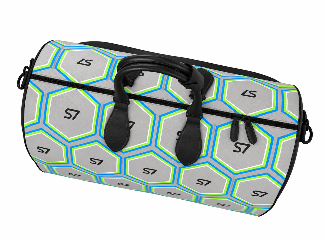 S7 HEX | Electric Blue &amp; Green Geometric Duffle Bag