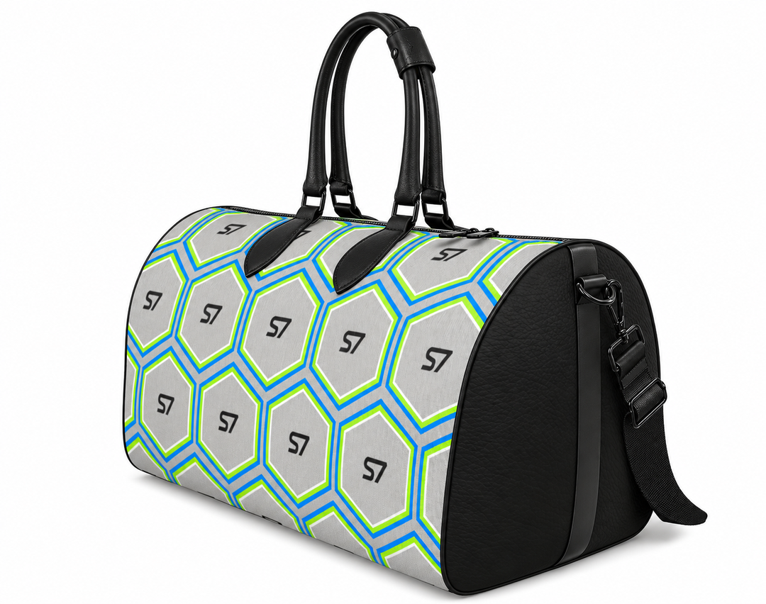 S7 HEX | Electric Blue &amp; Green Geometric Duffle Bag