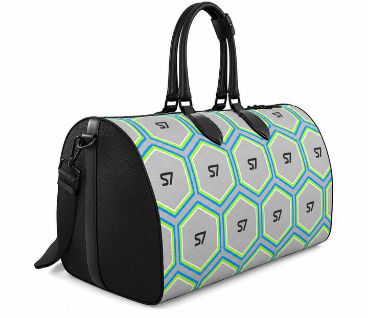 S7 HEX | Electric Blue &amp; Green Geometric Duffle Bag