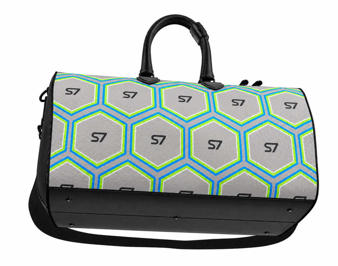 S7 HEX | Electric Blue &amp; Green Geometric Duffle Bag