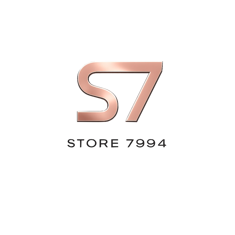 Rose gold 'S7' logo with 'STORE 7994' text on a white background