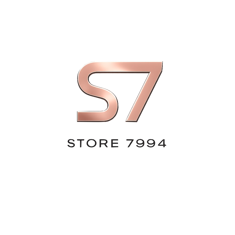 Rose gold 'S7' logo with 'STORE 7994' text on a white background
