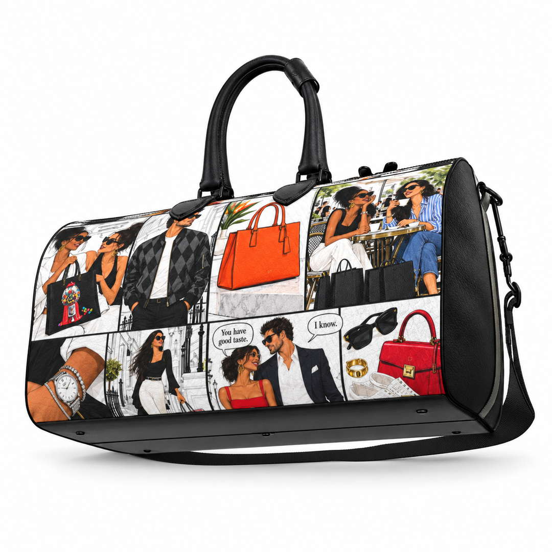 S7 Stylish Side of Town | Comic Print Leather Handbag