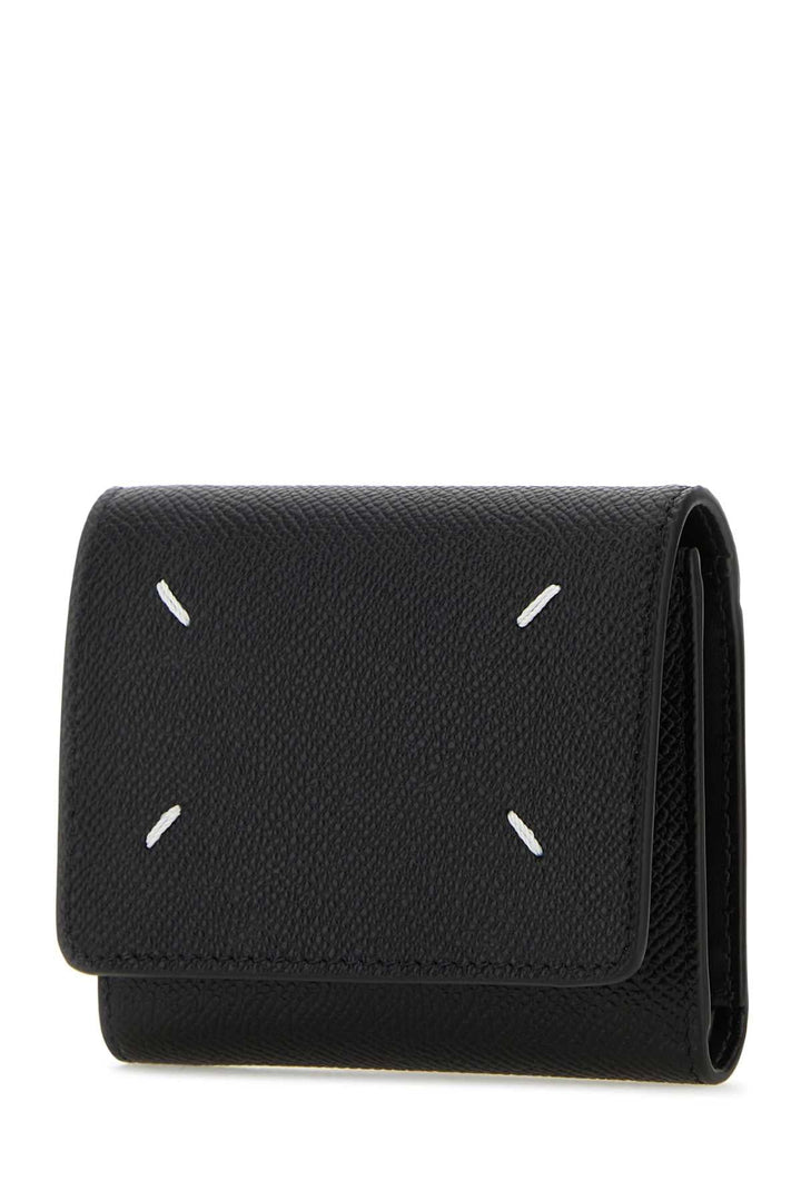 MAISON MARGIELA Mini Leather Wallet with Quattro Stitching - 8.5 CM x 10.5 CM x 2.5 CM