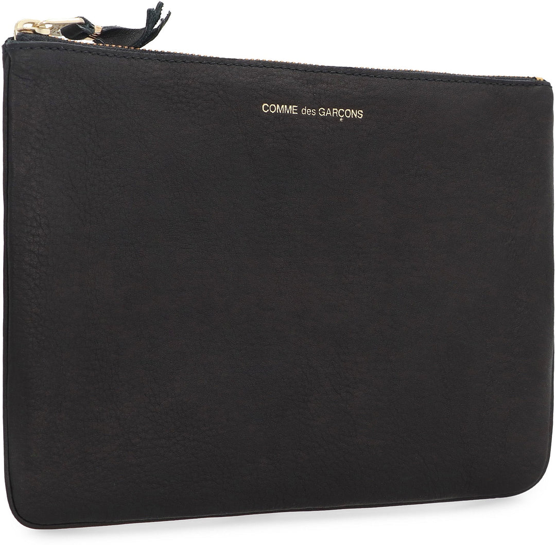 COMME DES GARÇONS WALLET Textured Leather Mini Pouch Handbag