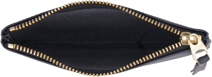 COMME DES GARÇONS WALLET Mini Leather Pouch Handbag with Logo Detail