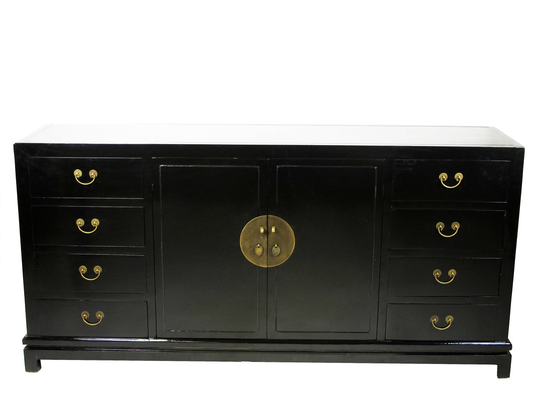 Black Lacquer Sideboard w 8 Drawers