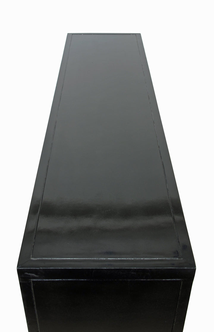 Black Lacquer Sideboard w 8 Drawers
