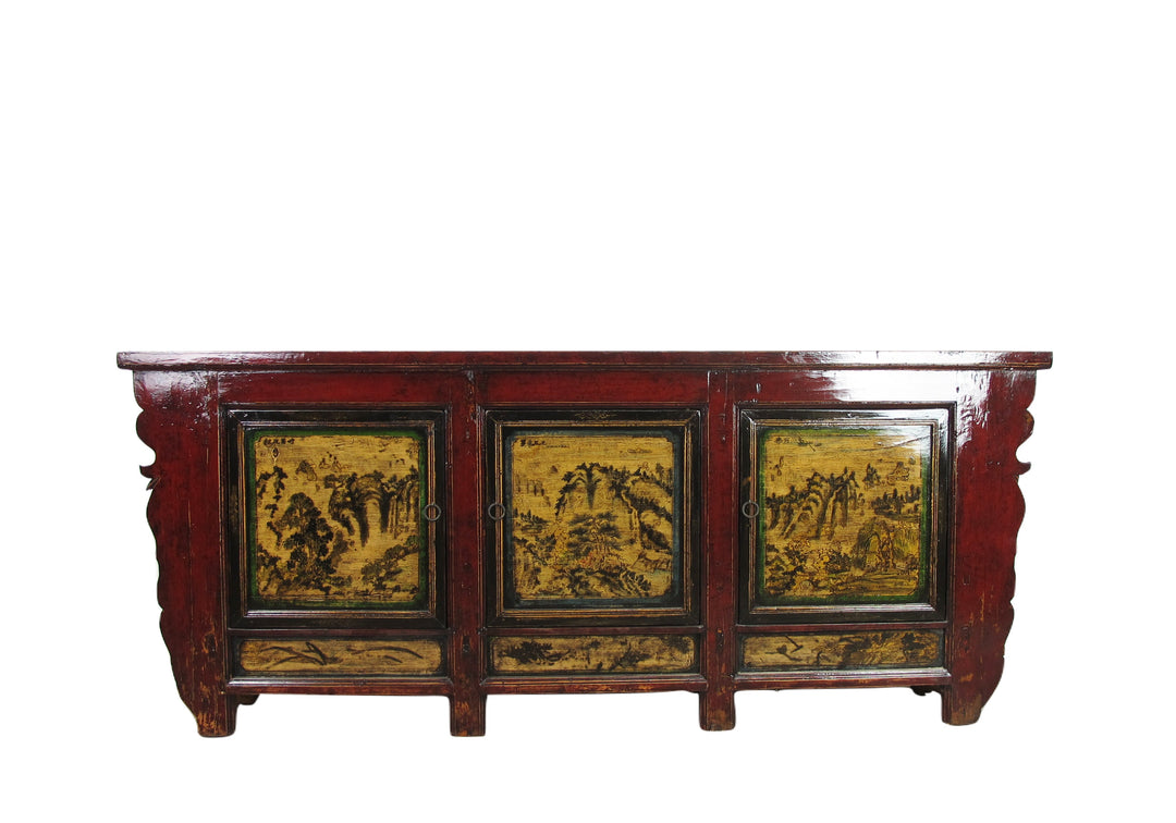 Hand Painted Antique Mongolia Sideboard