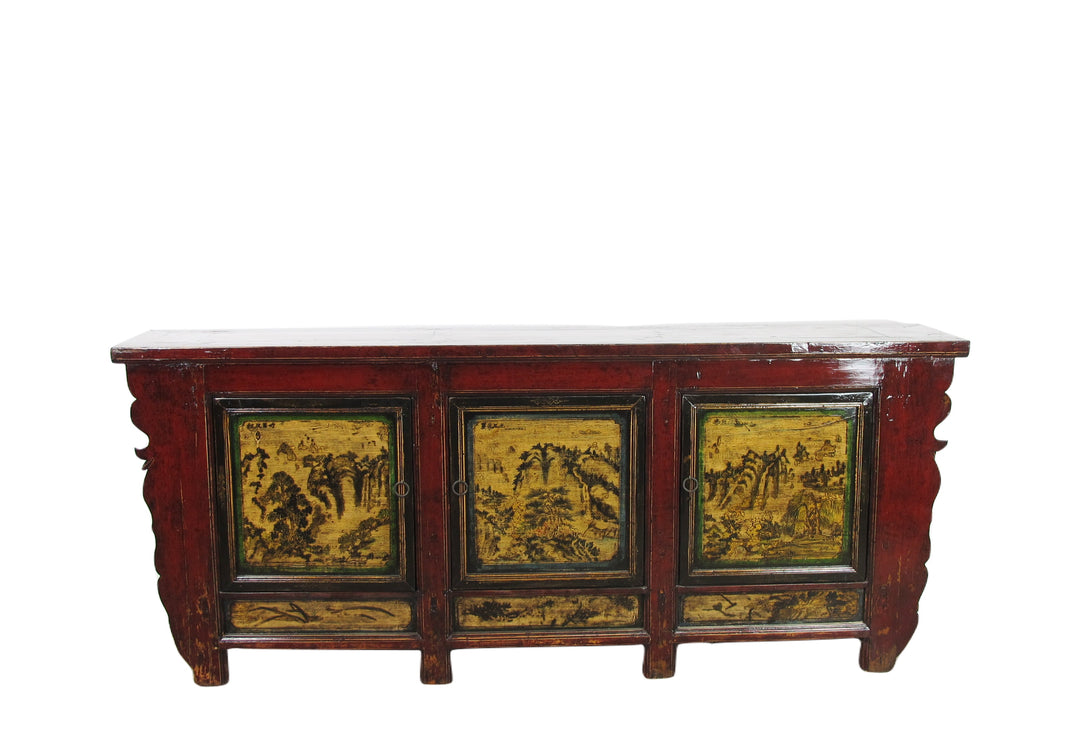 Hand Painted Antique Mongolia Sideboard