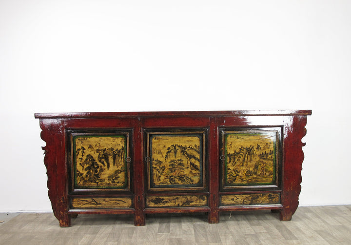Hand Painted Antique Mongolia Sideboard