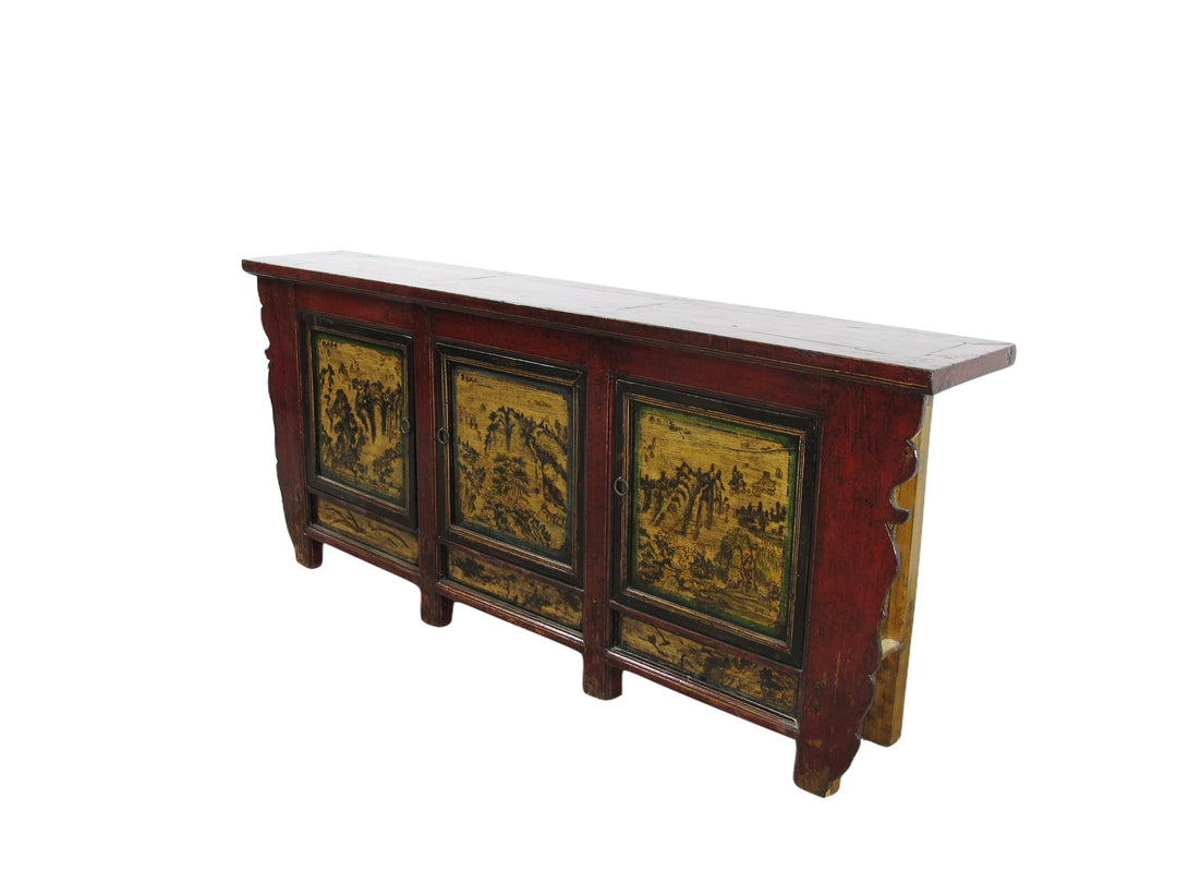 Hand Painted Antique Mongolia Sideboard