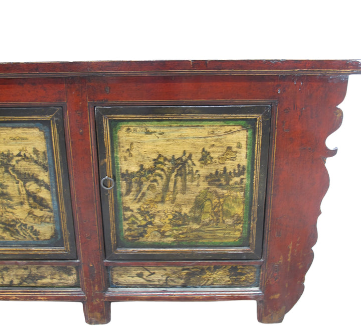 Hand Painted Antique Mongolia Sideboard