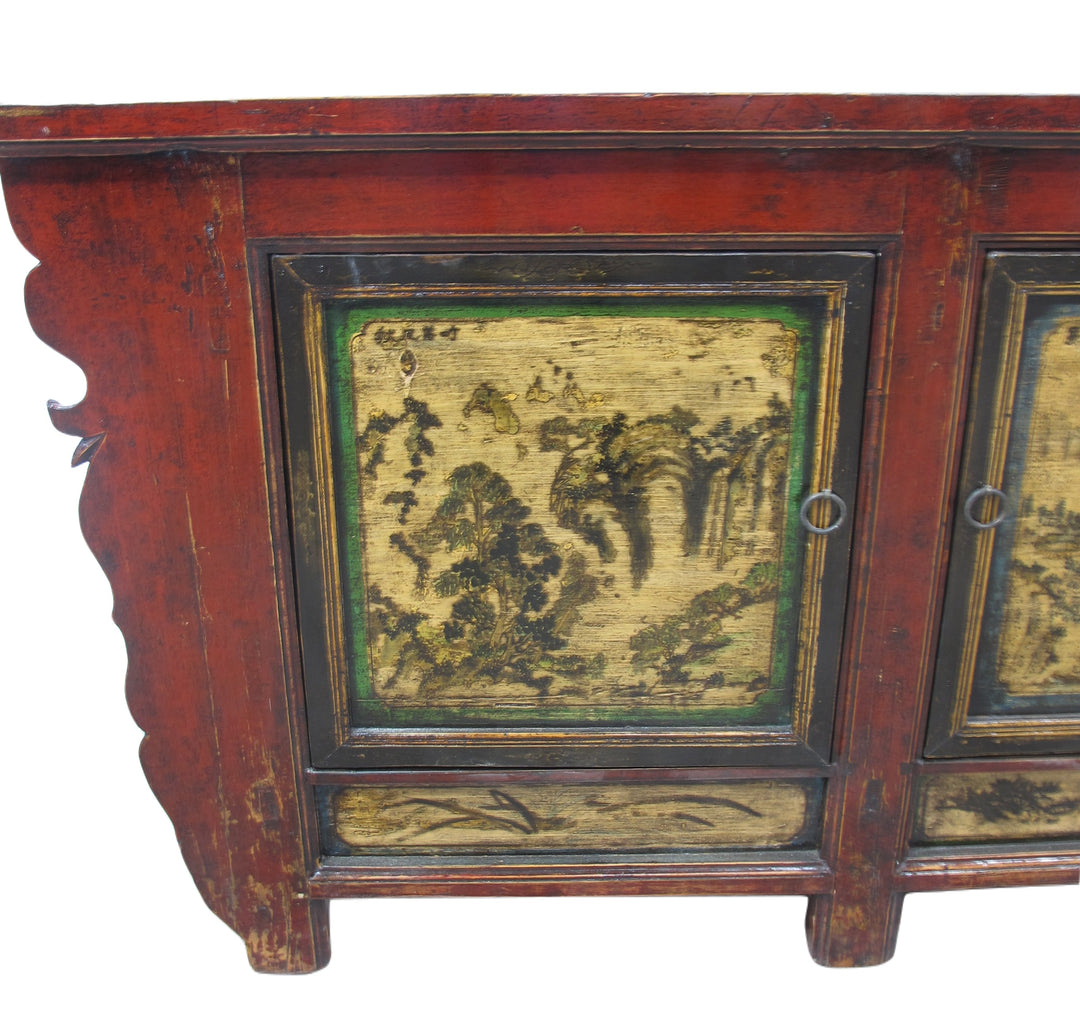Hand Painted Antique Mongolia Sideboard