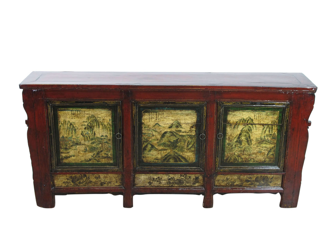 Mongolia Sideboard with Hand Painted Mountains Doors