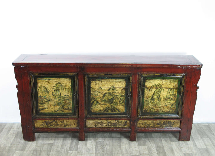 Mongolia Sideboard with Hand Painted Mountains Doors