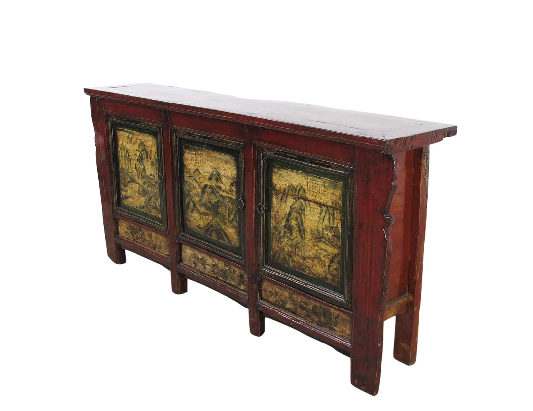 Mongolia Sideboard with Hand Painted Mountains Doors