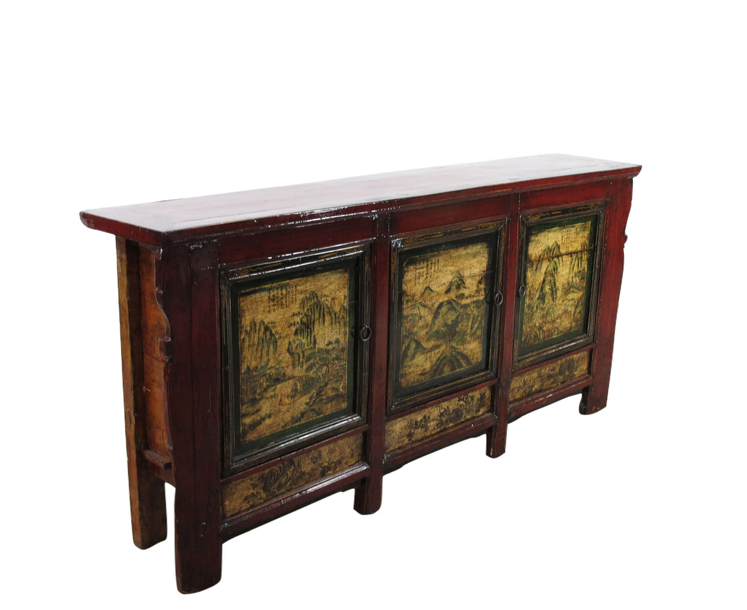 Mongolia Sideboard with Hand Painted Mountains Doors