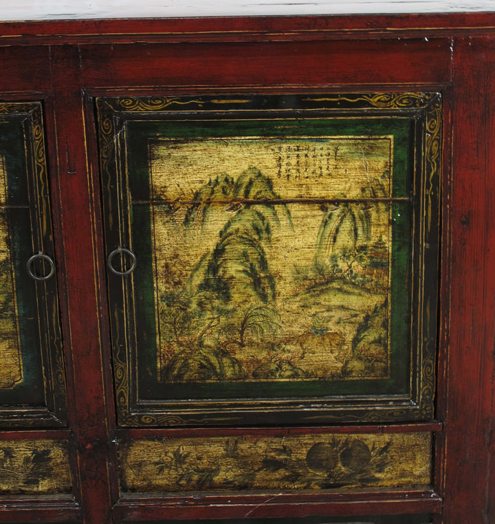 Mongolia Sideboard with Hand Painted Mountains Doors