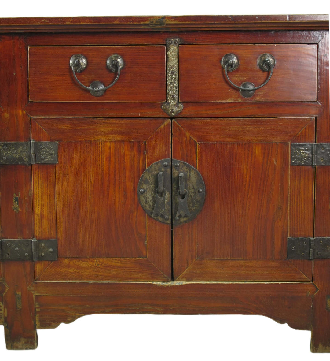 Deep Reddish Brown Antique Chinese Sideboard Buffet Cabinet