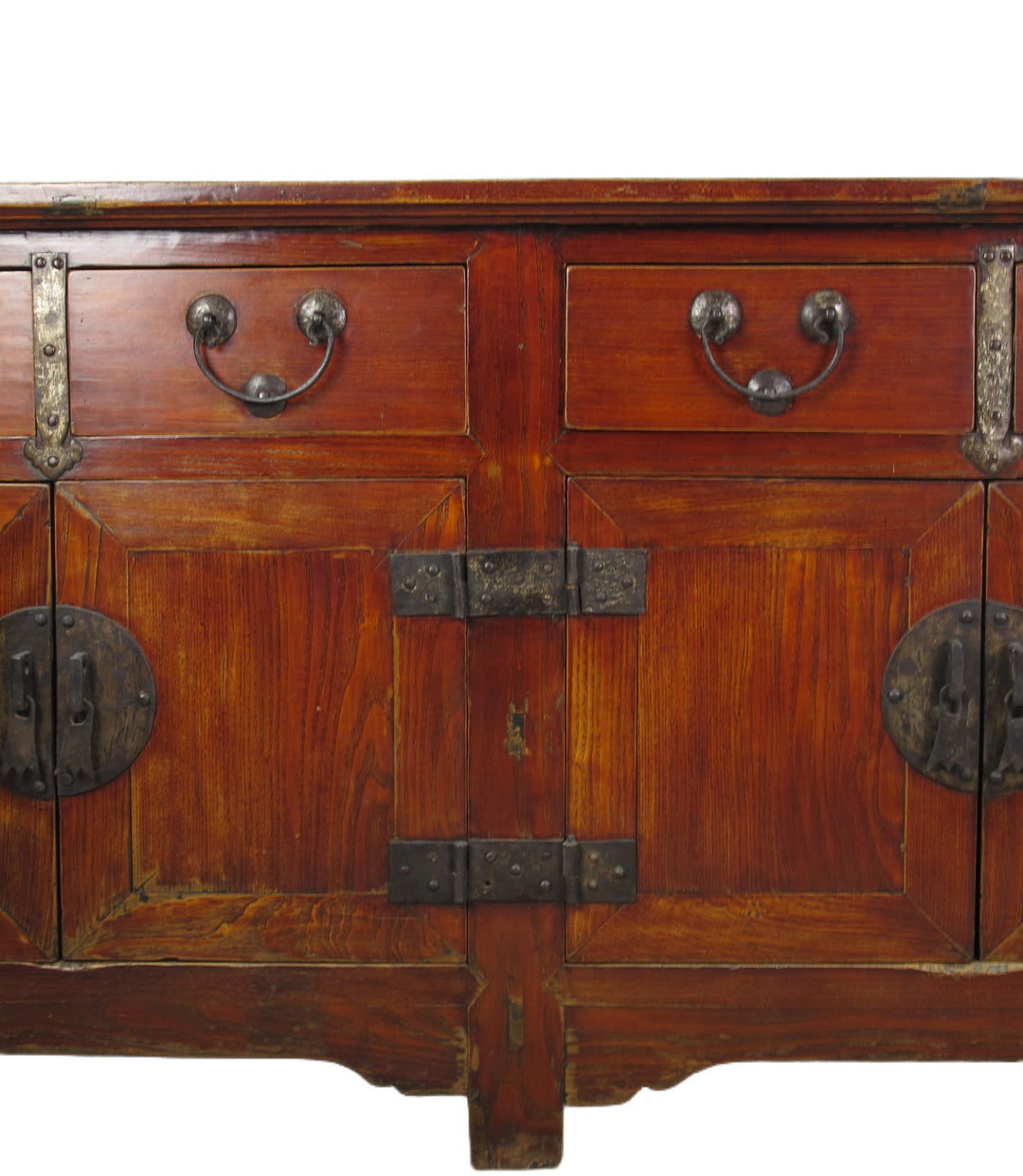 Deep Reddish Brown Antique Chinese Sideboard Buffet Cabinet