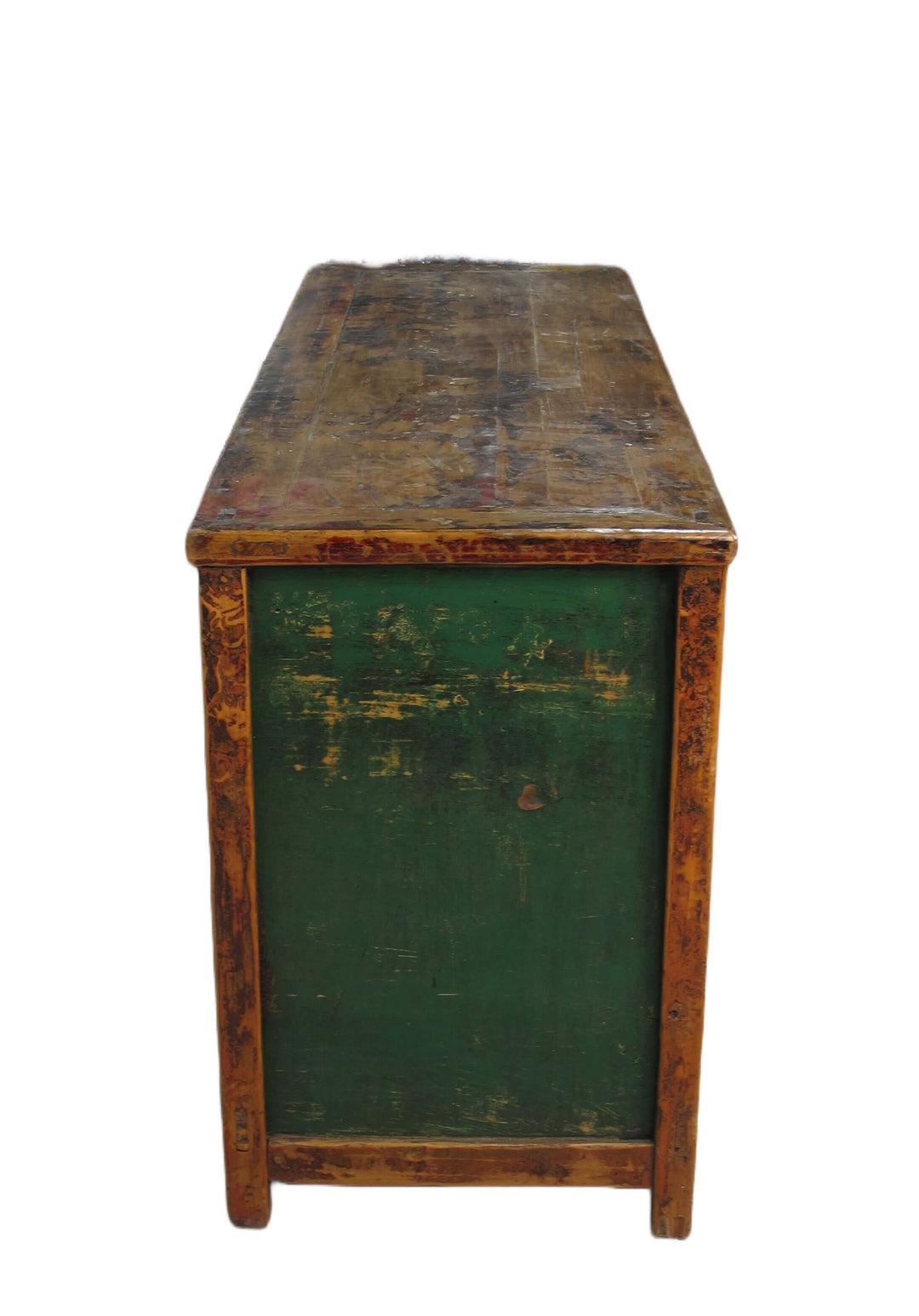 Four Drawer Antique Red Chinese Sideboard Cabinet