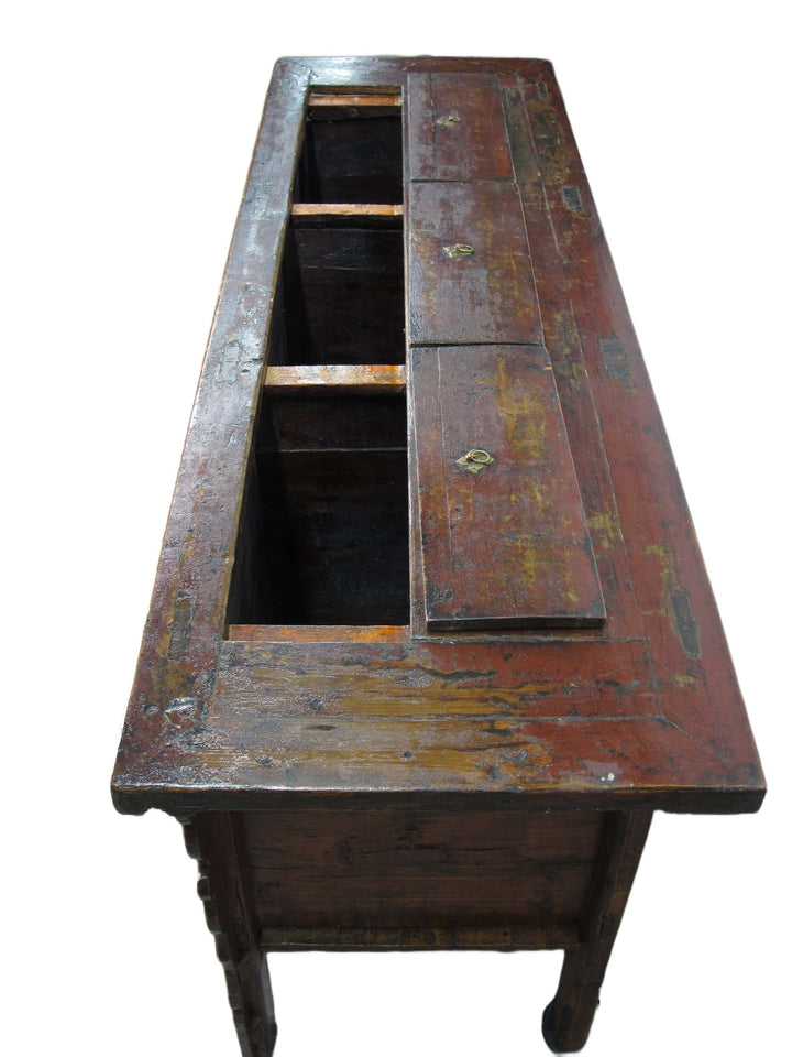 Hand Painted Antique Gansu Bedding Cabinet