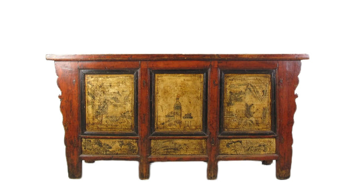 Hand Painted Antique Gansu Bedding Cabinet