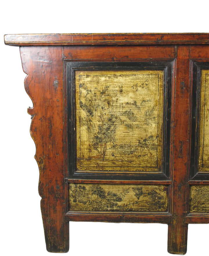 Hand Painted Antique Gansu Bedding Cabinet