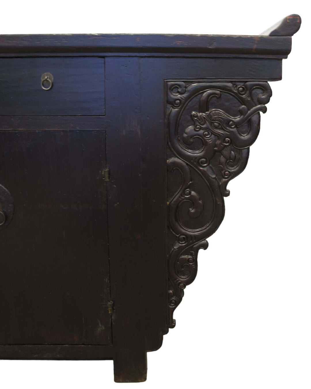 117" Inch Long Antique Chinese Dragon Sideboard