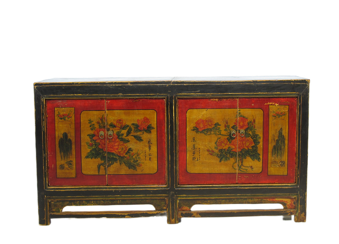 Z-Hand Painted Asian Sideboard
