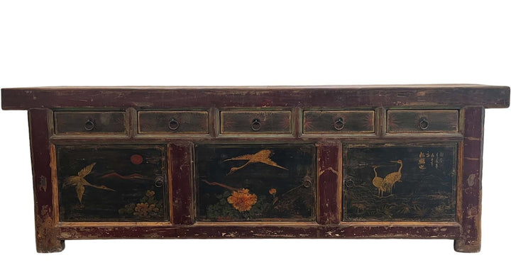 Z-Hand Painted 98" Inch Long Asian Buffet Sideboard