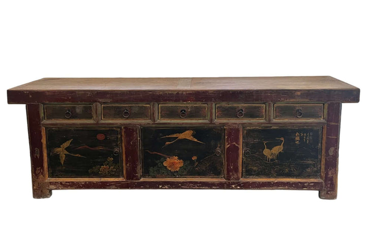 Z-Hand Painted 98" Inch Long Asian Buffet Sideboard