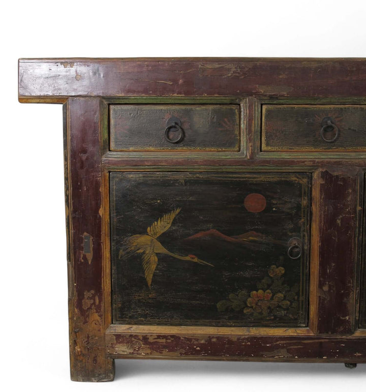 Z-Hand Painted 98" Inch Long Asian Buffet Sideboard