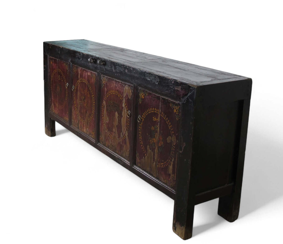 Hand Painted 4 Panel-Door Sideboard