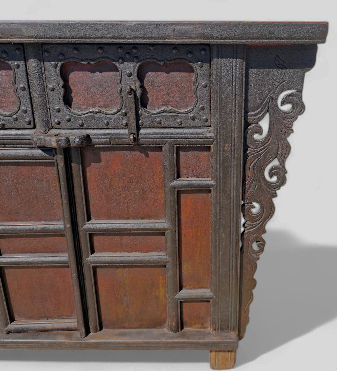 Late 18th Century Antique Red Asian Sideboard