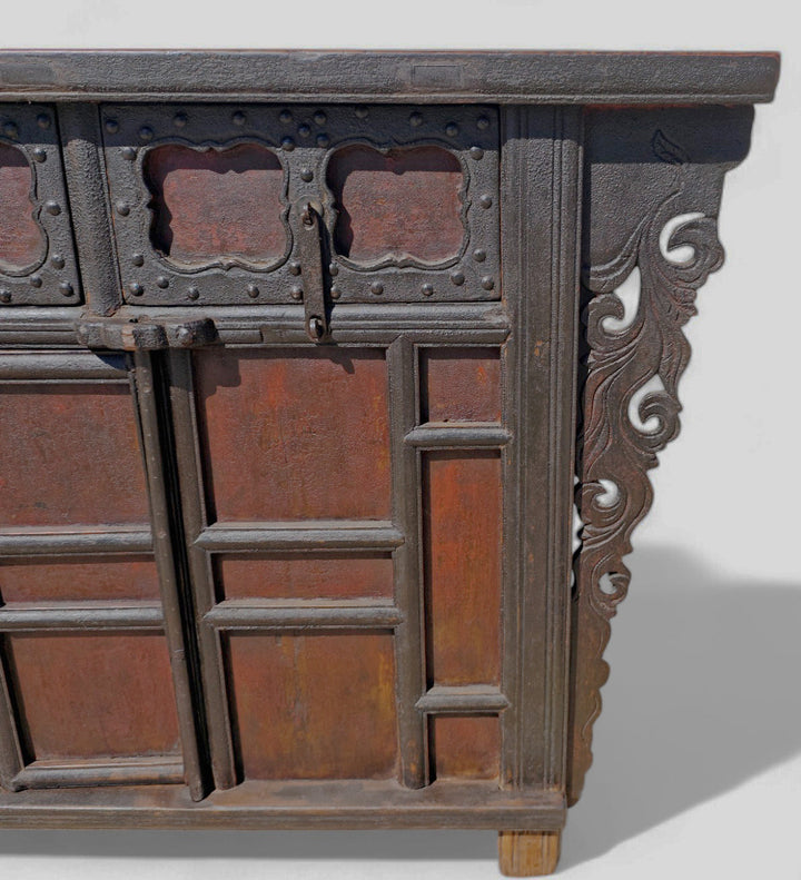 Late 18th Century Antique Red Asian Sideboard