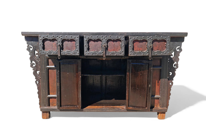 Late 18th Century Antique Red Asian Sideboard