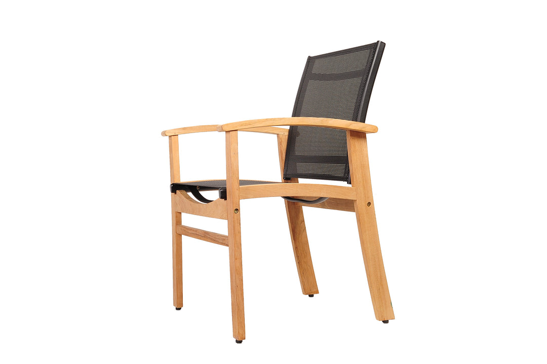 Rinjani Rectangular Teak Table and Fortuna Armchair Dining Set
