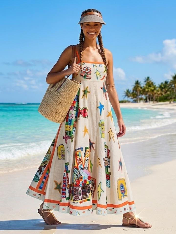 SOHO Artisanal Graphic Maxi Dress | Creative BYMANYC ® New York