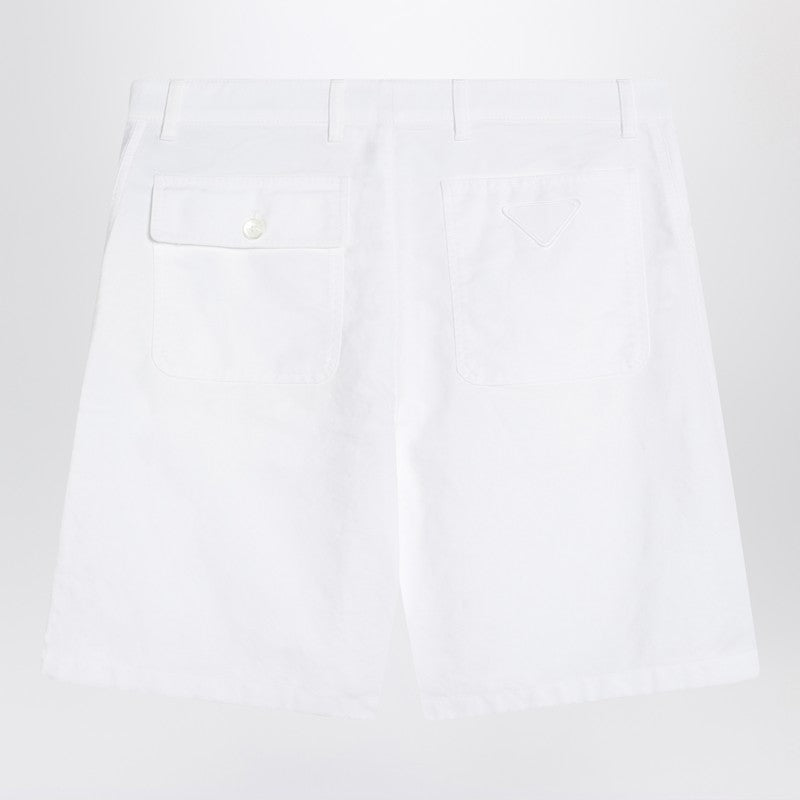 Prada Short White In Cotton Men