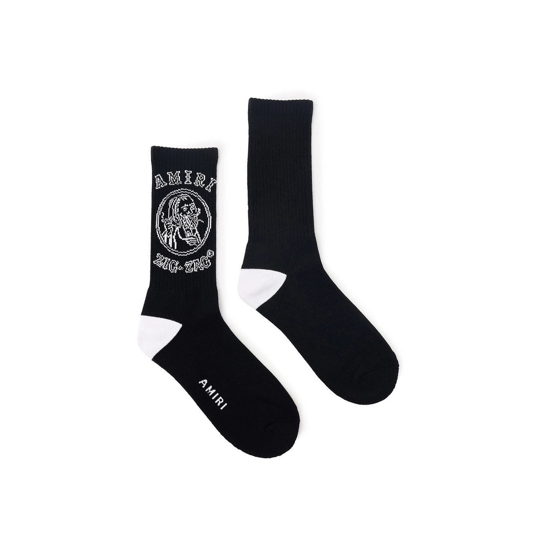 Amiri Zig Zag Socks Black