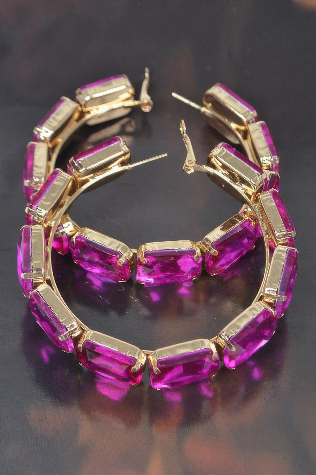 ST. MARKS Multicolor Stone Hoop Earrings: NYFW BYMANYC ® New York