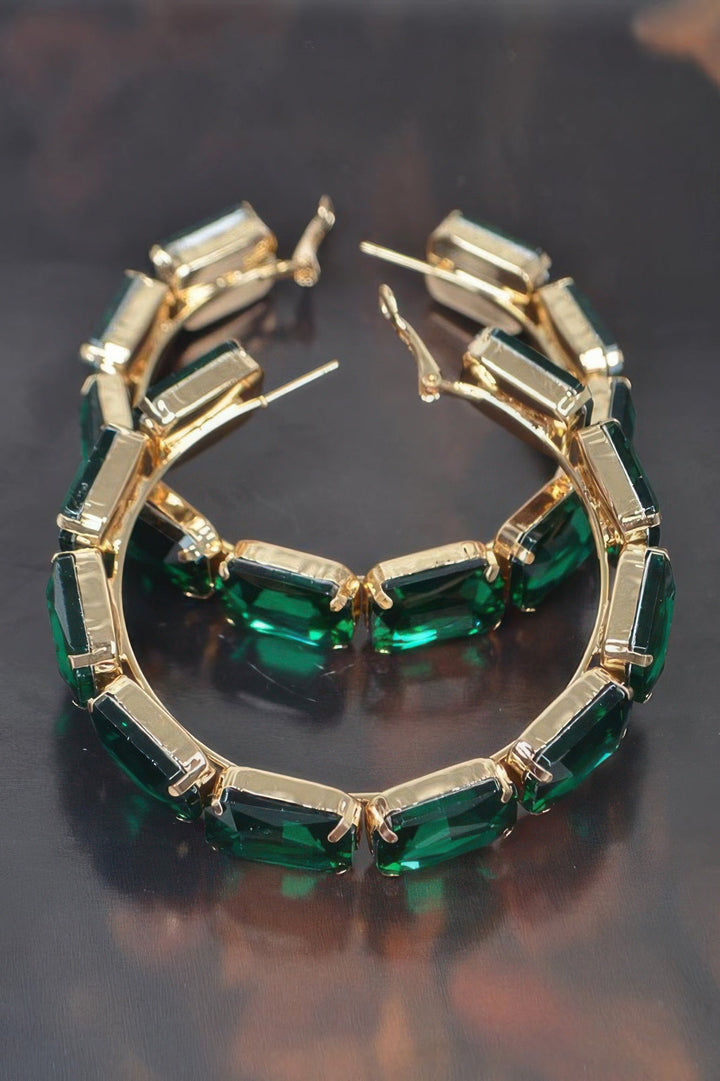 ST. MARKS Multicolor Stone Hoop Earrings: NYFW BYMANYC ® New York