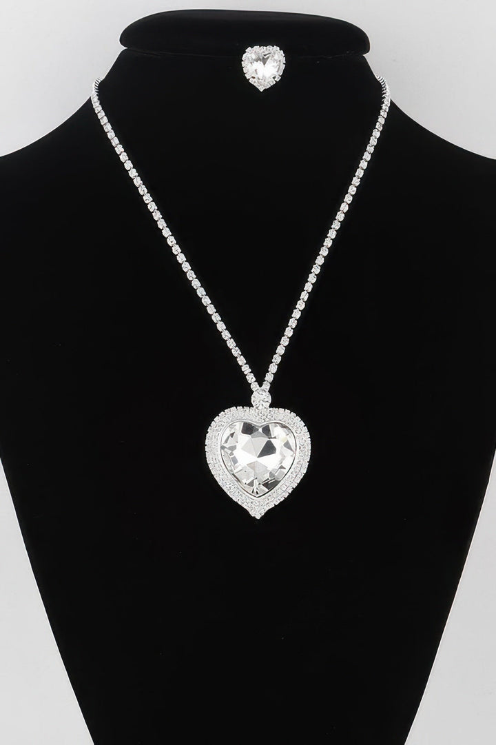 STUYVESANT Jeweled Crystal Heart Necklace: NYFW BYMANYC ® New York