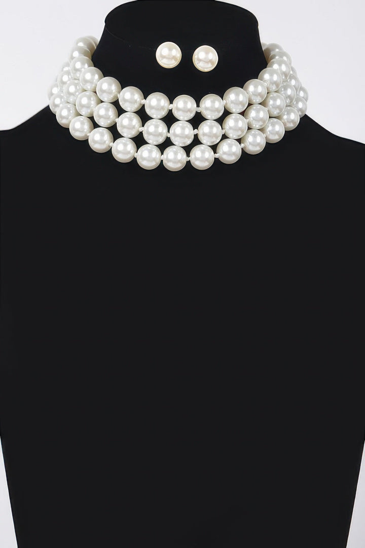 SUTTON PLACE Faux Pearl Necklace &amp; Earring Set: BYMANYC ® New York